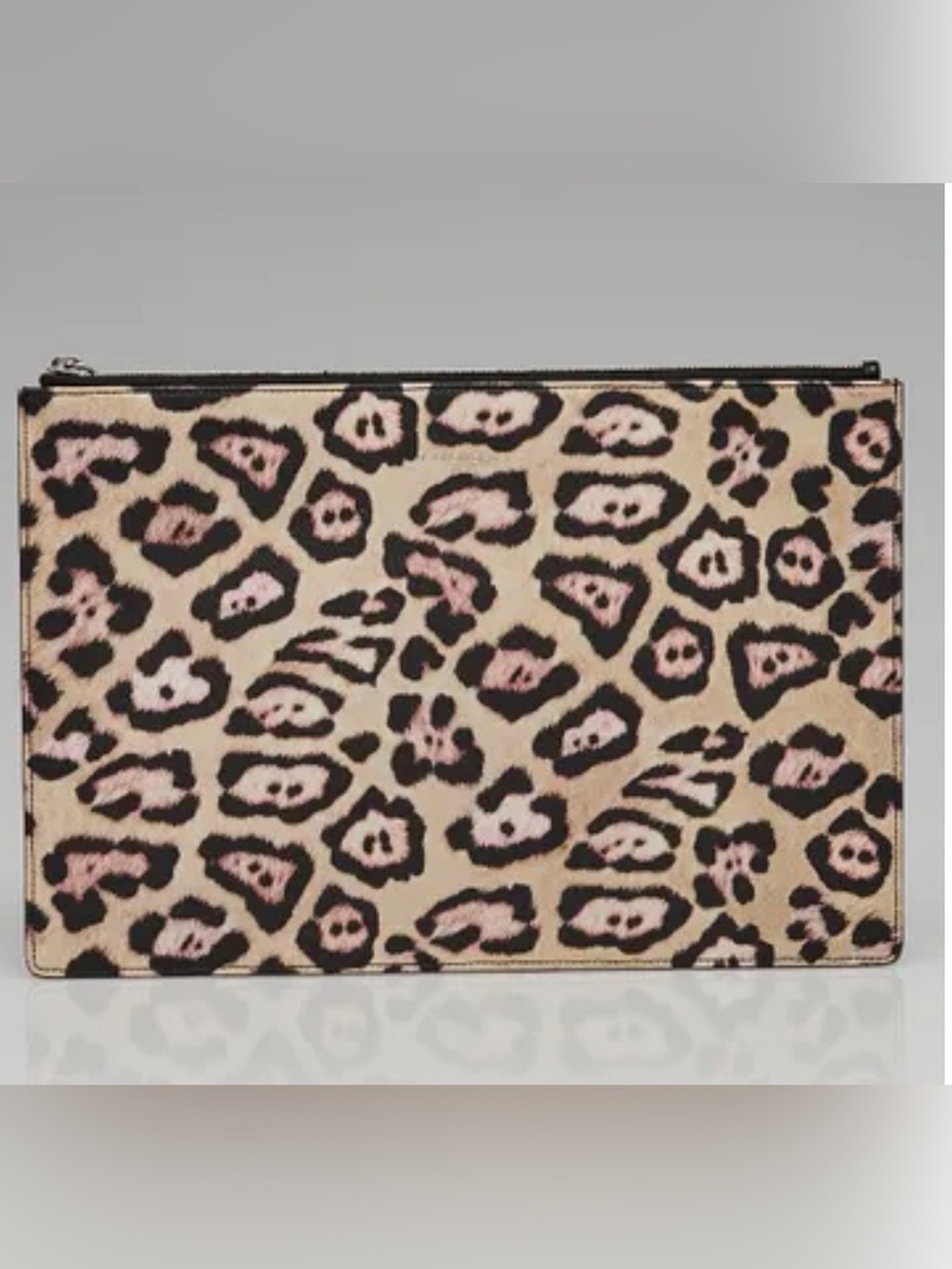 Givenchy Leopard Print Coated Canvas Zip Pouch Clutch – Like New